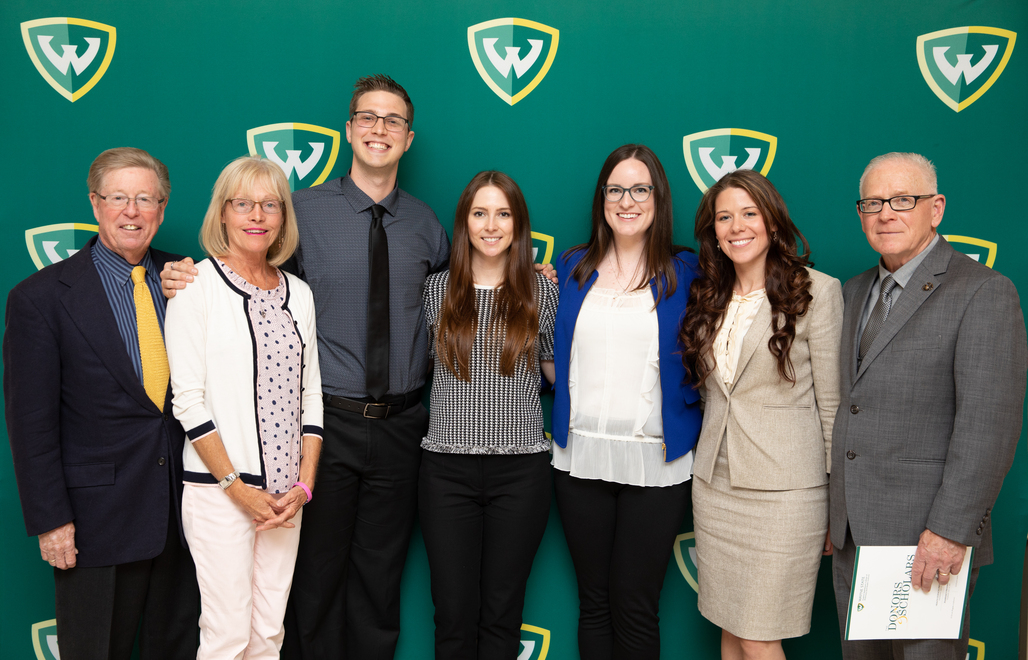 Rick and Judy Rutan with the recipients of the 2019 Lara M. Rutan, MS, PA-C Memorial Scholarship