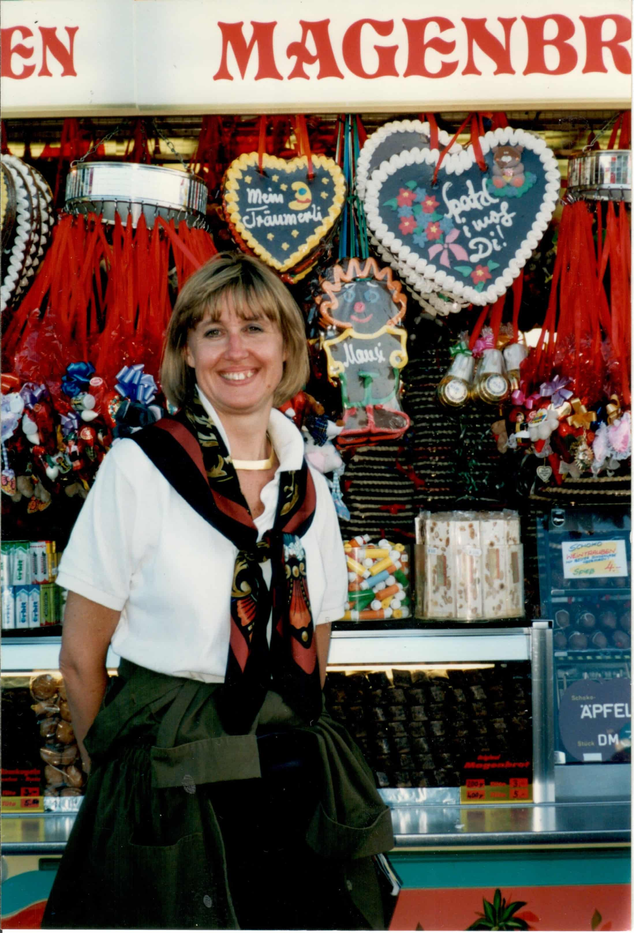 Sabine at the Munich Oktoberfest in 1995