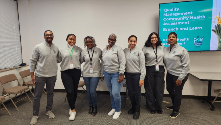 As part of her public health program, student Bethany Archer (second from left) worked with the Detroit Health Department, gaining practical experience and growing her passion for community health.