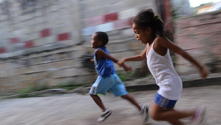 Two Children Running