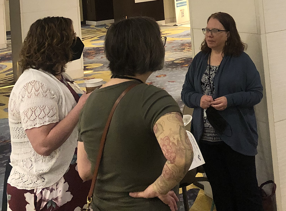Dr. Krista Brumley (right) had an opportunity to share information about the GEARS project at the Equity in STEM Community Convening in Washington, D.C., last spring.