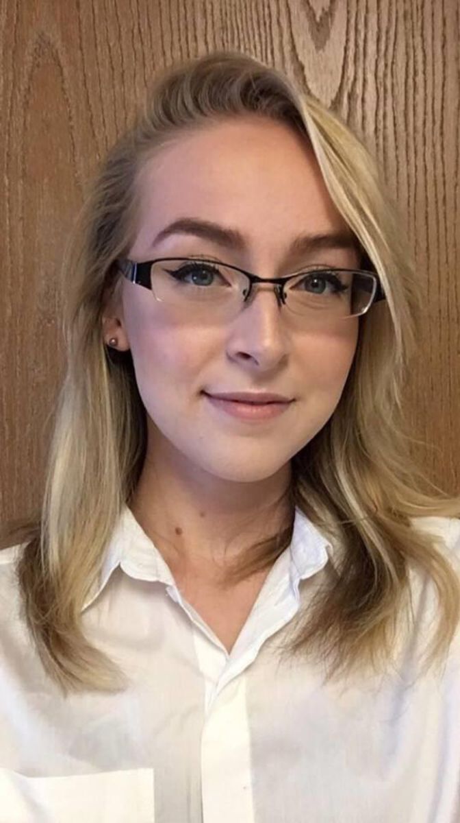 Kaitlin Carter with glasses on