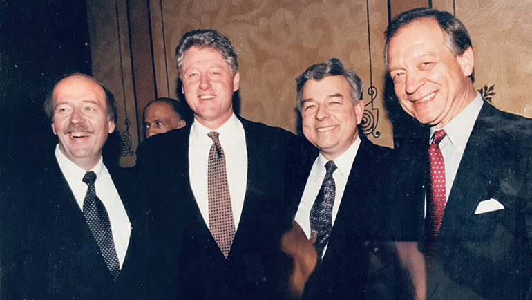 The Hertel brothers with Bill Clinton, the 42nd president of the United States.
