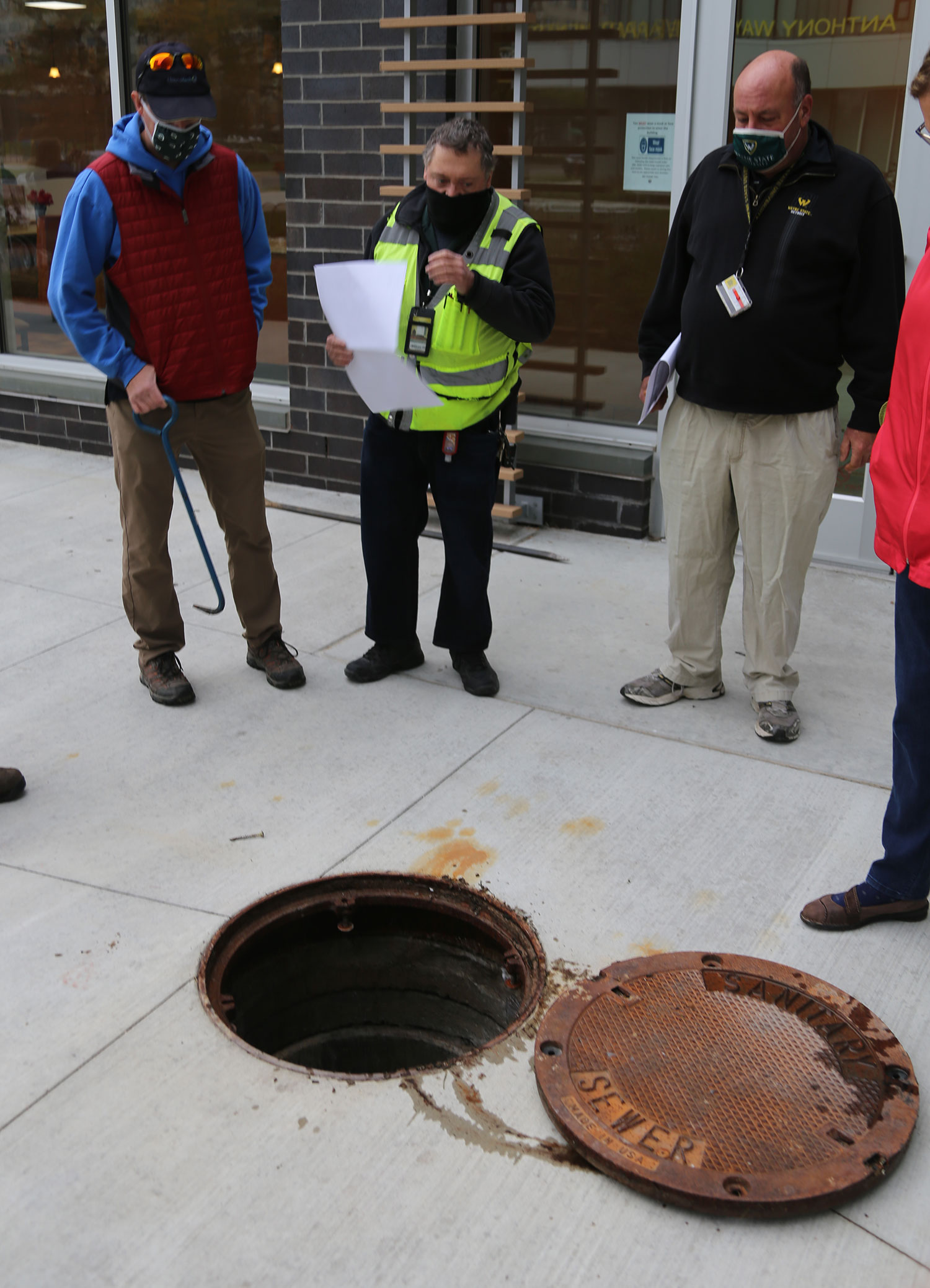 Researchers accessed a sewer at Anthony Wayne Apartments