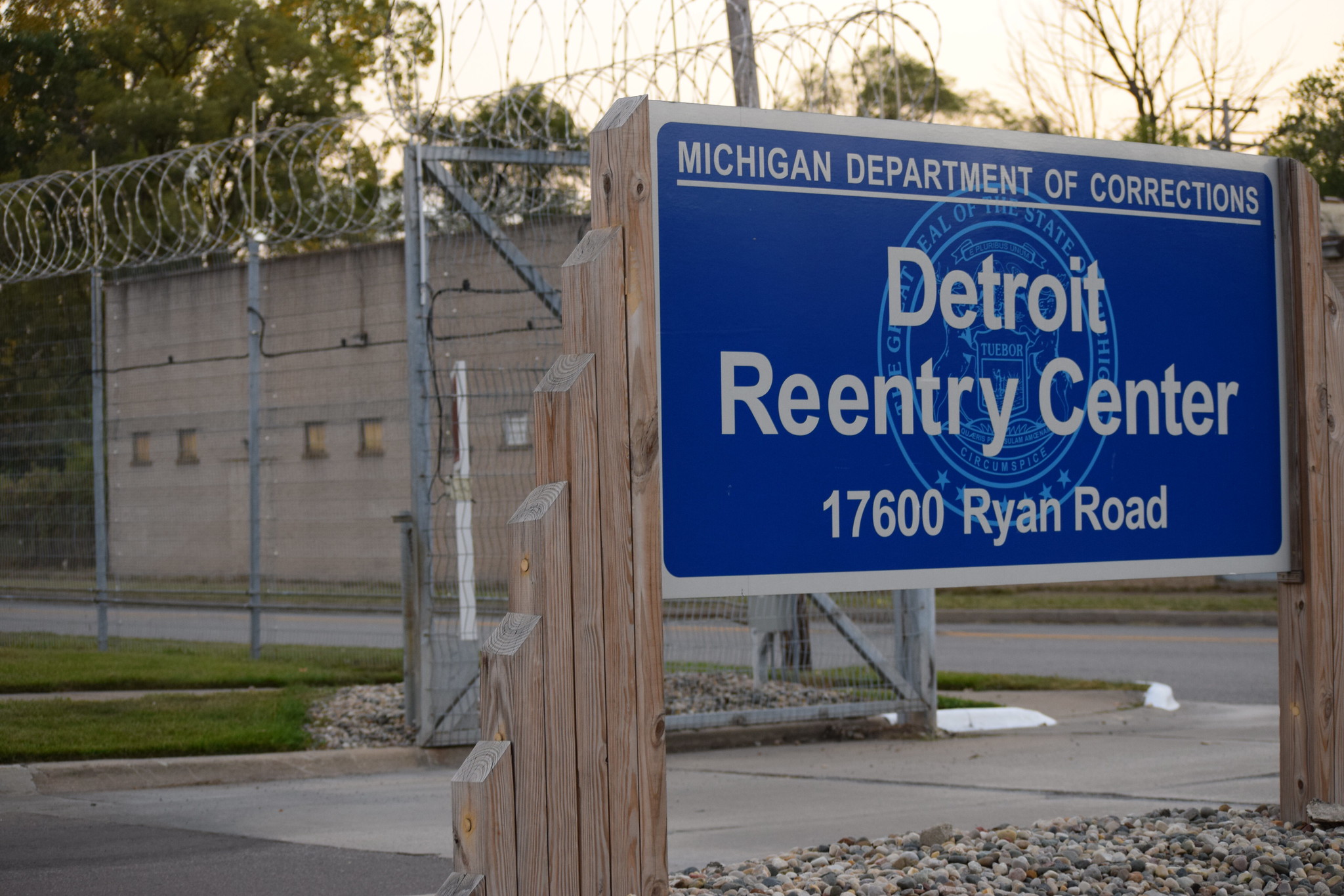 Entrance sign at the Detroit Reentry Center