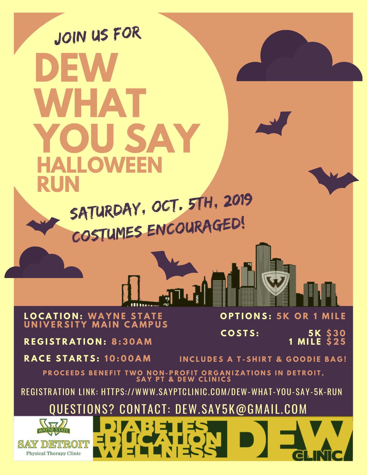 DEW what you SAY 5k flier
