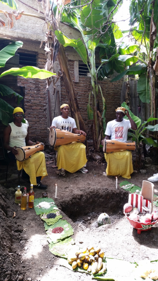Locals playing instruments
