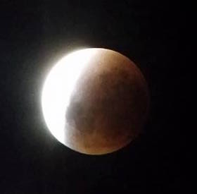 Supermoon eclipse, captured by Wayne State physicist Prof. Peter Hoffmann.