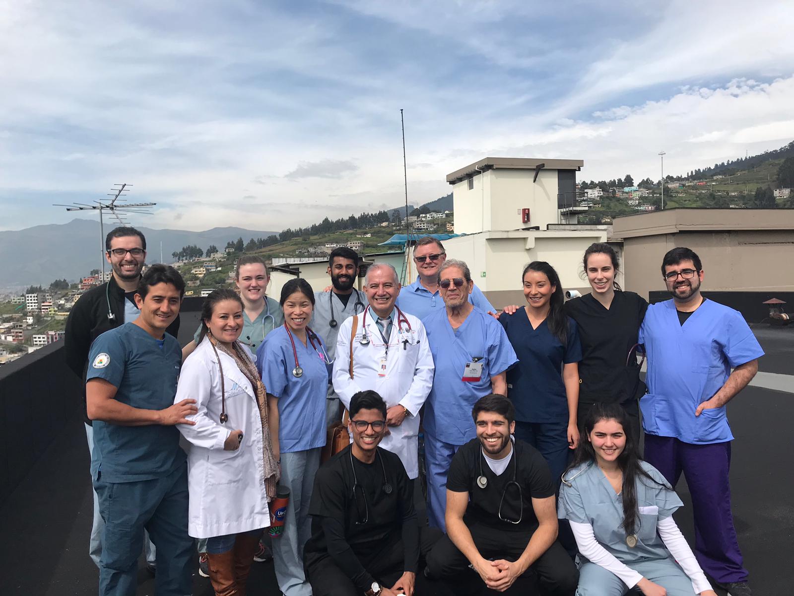 On the roof of the Enrique Garces Hospital with Dr. Freddy Trujillo, coordinator of Medical Education for the Hospital