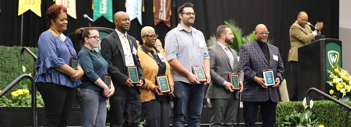 For the first time since the pandemic, the Employee Recognition Ceremony returned to the Wayne State Fieldhouse. More than 1,700 employees and retirees were honored on May 9.