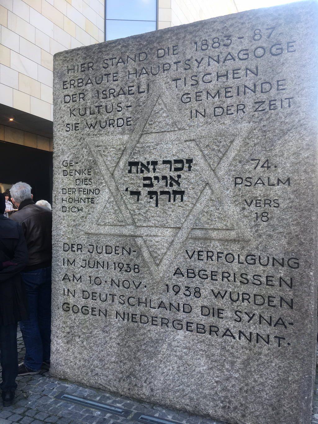 Gedenkstein für die zerstörte Hauptsynagoge in München