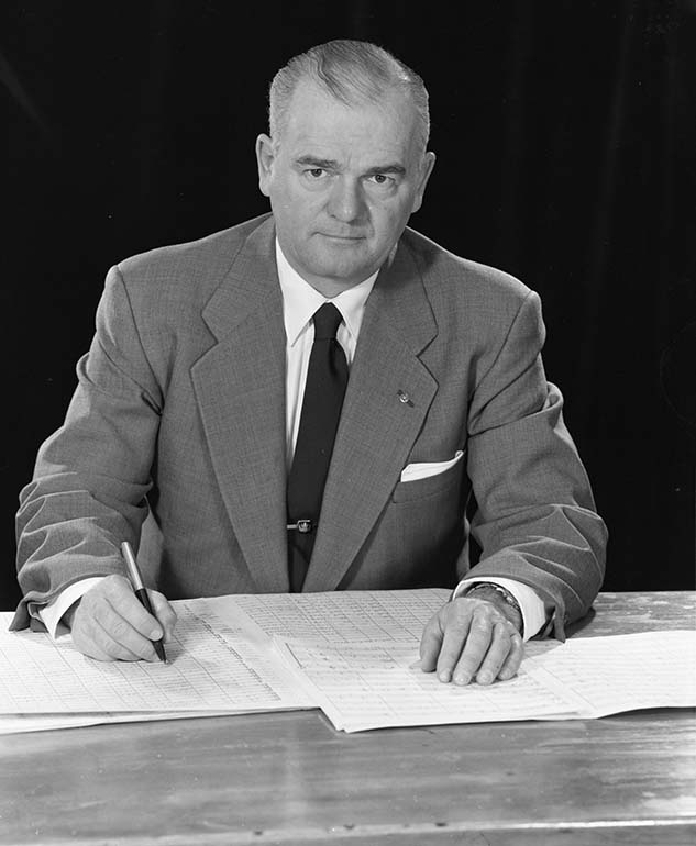 Graham T. Overgard simultaneously served as Wayne State music professor/band director and Lions’ entertainment director from 1937 to 1968.