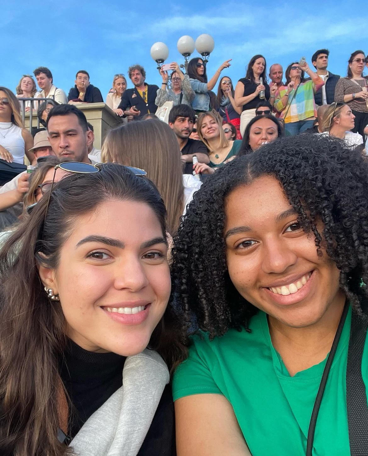 Hannah and Vitoria singing at Piazzale Michelangelo