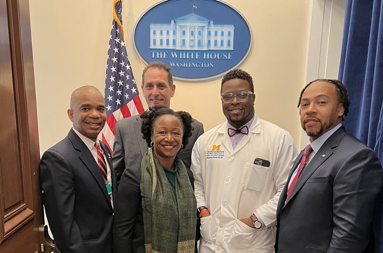 Dr. Smitherman, at left, and fellow health care professionals from Michigan were invited to The White House last month.