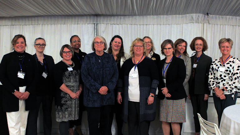 Alumnae of the HERS Leadership Institute, including Wayne State University's Jennifer Hart and Christine Jackson (second and third from left) gathered to celebrate the organization's impact and 50th anniversary.