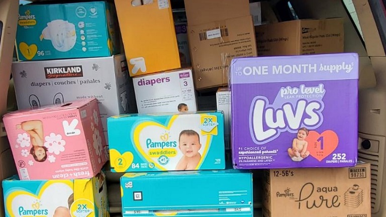 Diapers in Car