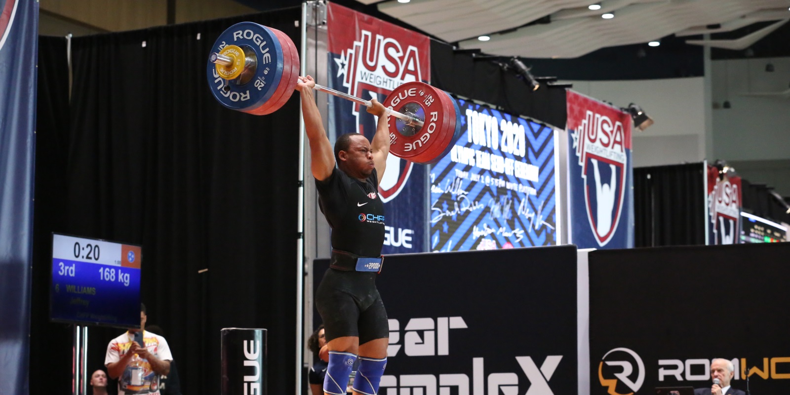 Jeffrey Williams competing in weightlifting