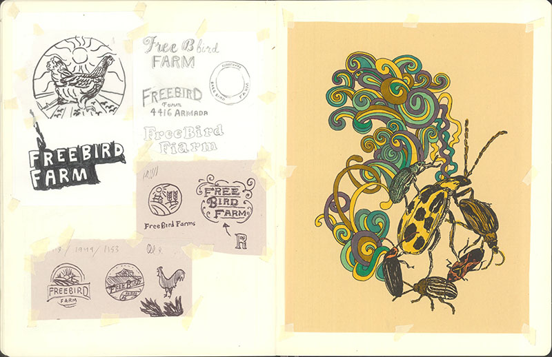 Fruit of the Reef. Fine-liner drawing in my sketchbook. : r/penandink