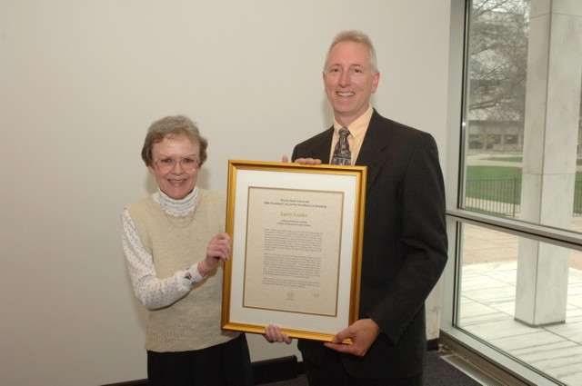 Larry Lemke with Provost Nancy Barrett