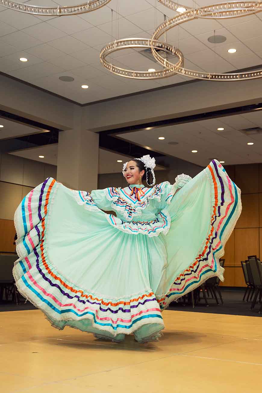 A member of Ballet Folklórico de Wayne State University.