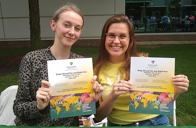 Margaret Hall (left) and Jessica Hoffmeyer of International Programs