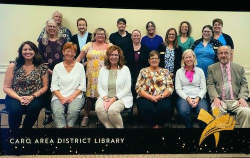 Members of the Caro Area District library received the 2023 Intellectual Freedom Award.
