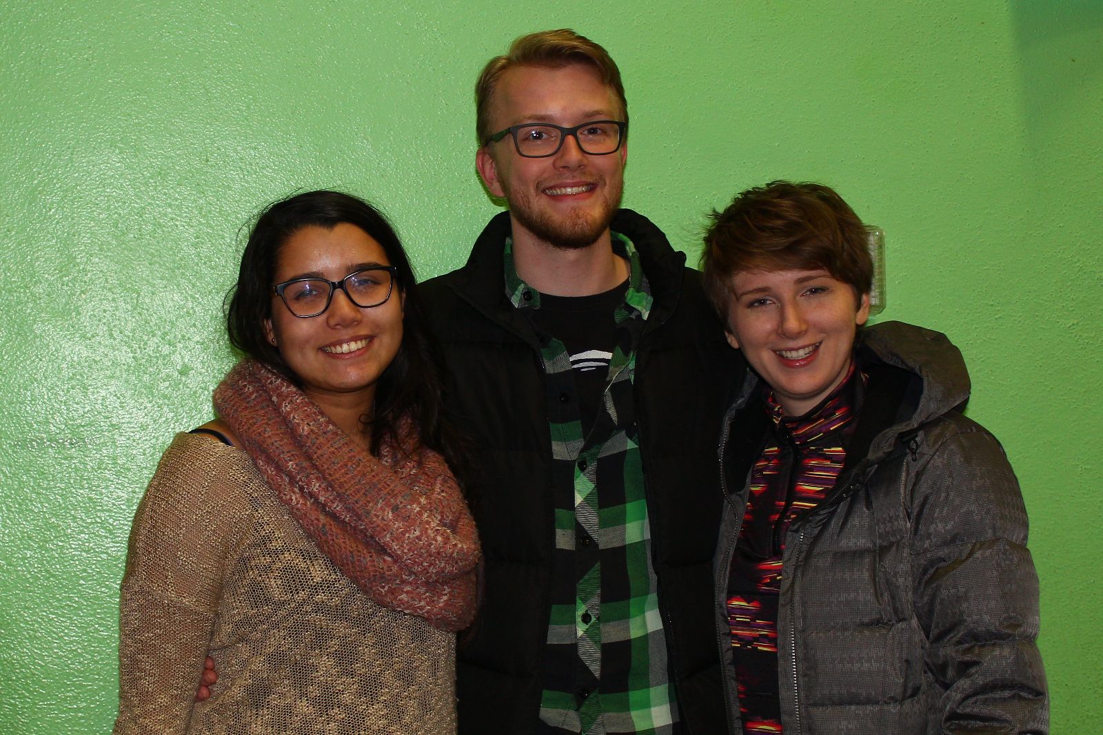 Christiana Castillo (left), Nathan Keelan (center), Gaia Klotz (right).
