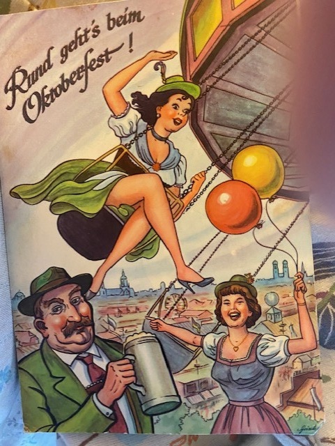 Oktoberfest Postcard that Bronwen sent her sister soon after she arrived in Munich