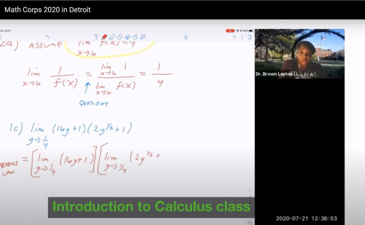 Introduction to calculus class.
