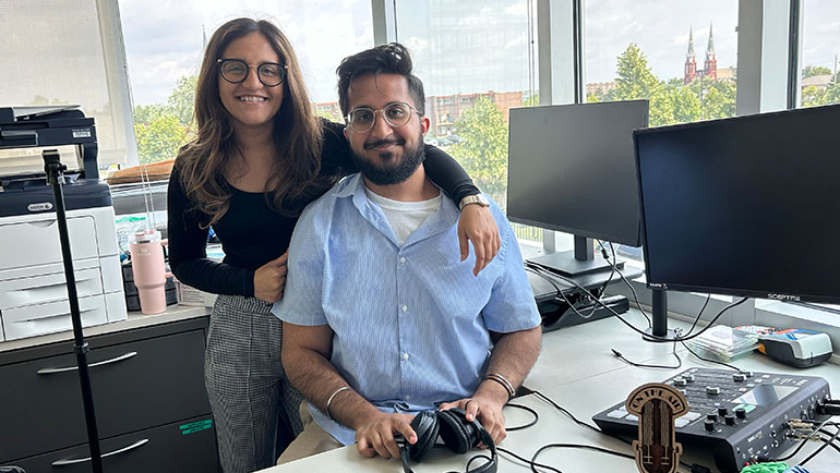 Wayne State alumni Amanpreet (left) and Manmeet Bhogal began working on the podcast as students, aiming to demystify neuroscience and bring essential brain health information to the public.