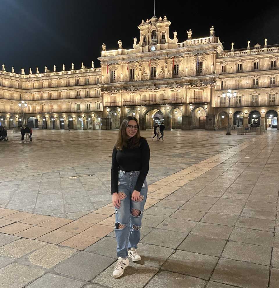 Sage Ryland at Plaza Mayor in Salamanca