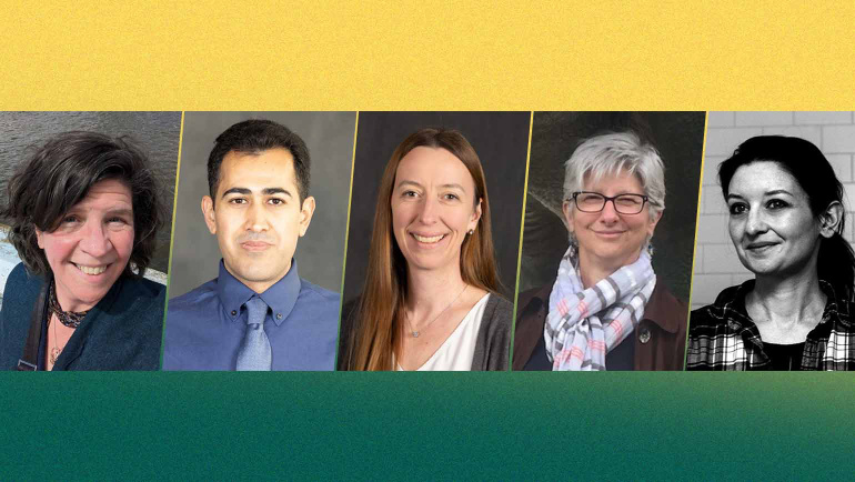 Five newly inducted faculty members of Wayne State University’s Academy of Teachers for the 2024-25 academic year.