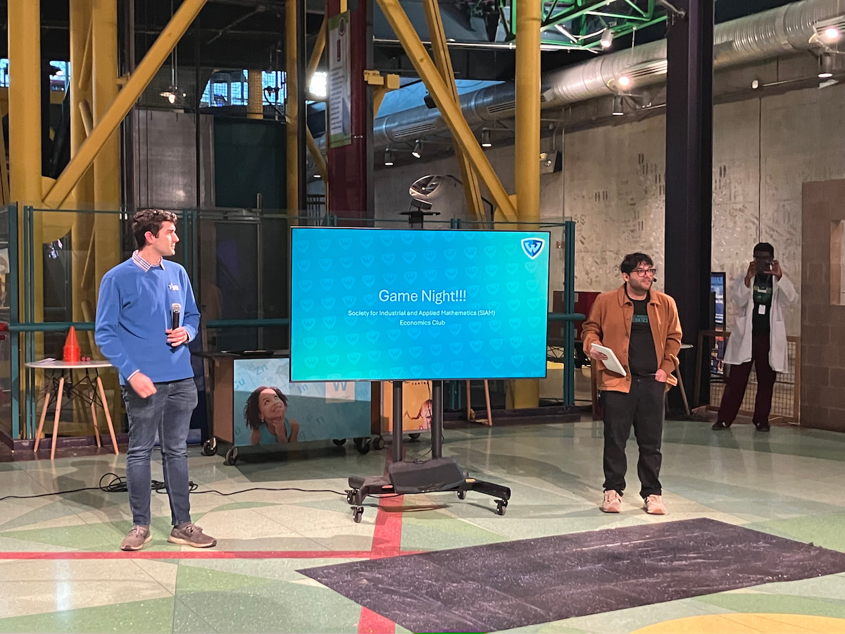 Students presenting at the Michigan Science Center