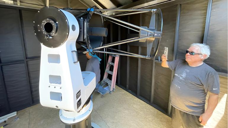 Russ Carroll installs WSU's Zowada Observatory in its new location on Palomar Mountain in California.